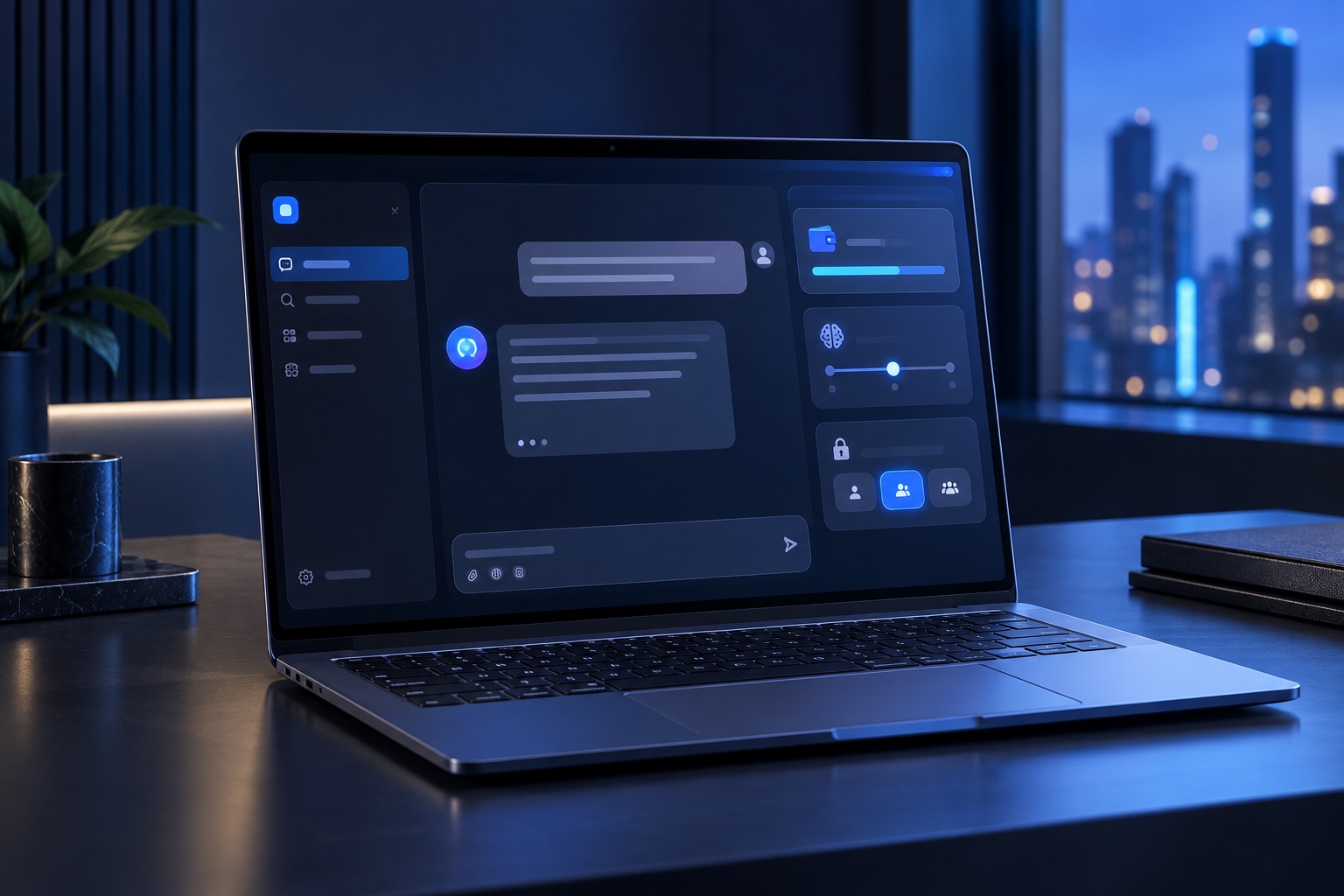 DeepSeek Desktop桌面AI工作台原创概念图